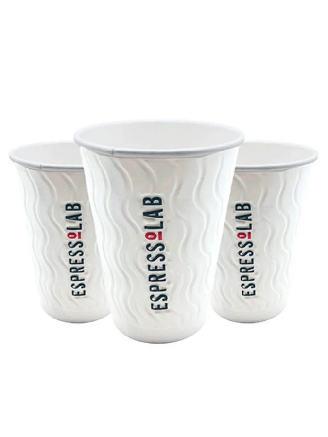 16 Oz Kabartmalı Double Wall Karton Bardak